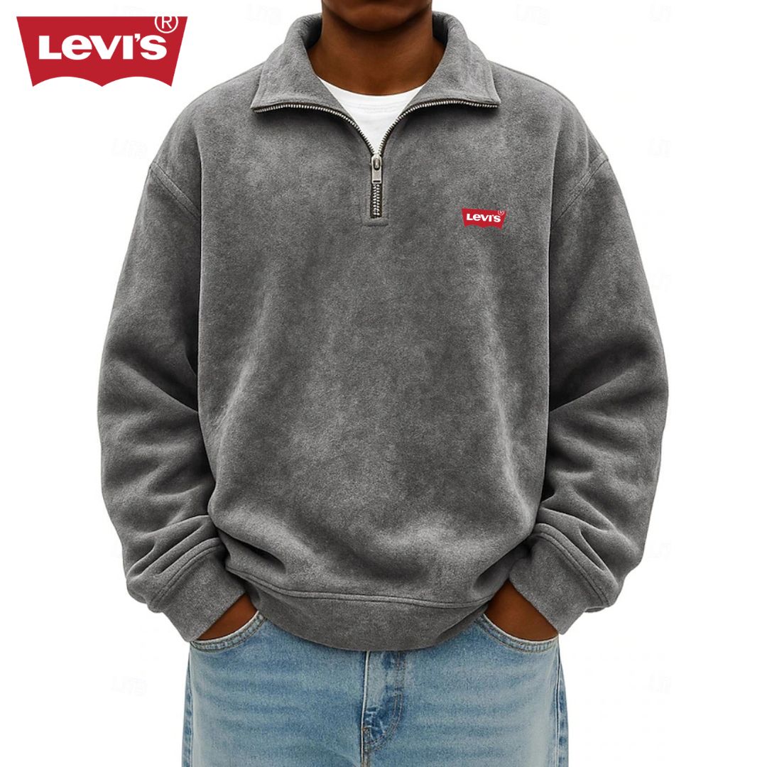 LV™ Men’s Zip Polo Pullover Sweatshirt