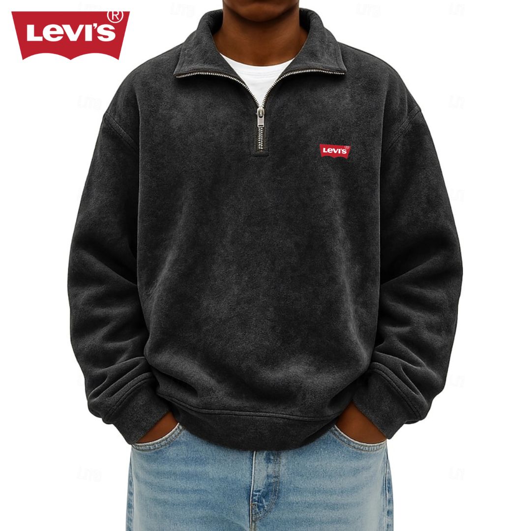 LV™ Men’s Zip Polo Pullover Sweatshirt