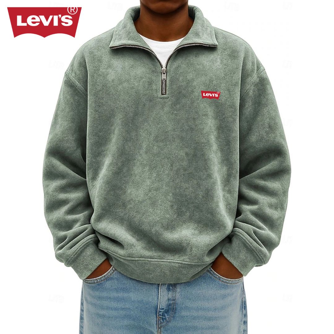 LV™ Men’s Zip Polo Pullover Sweatshirt