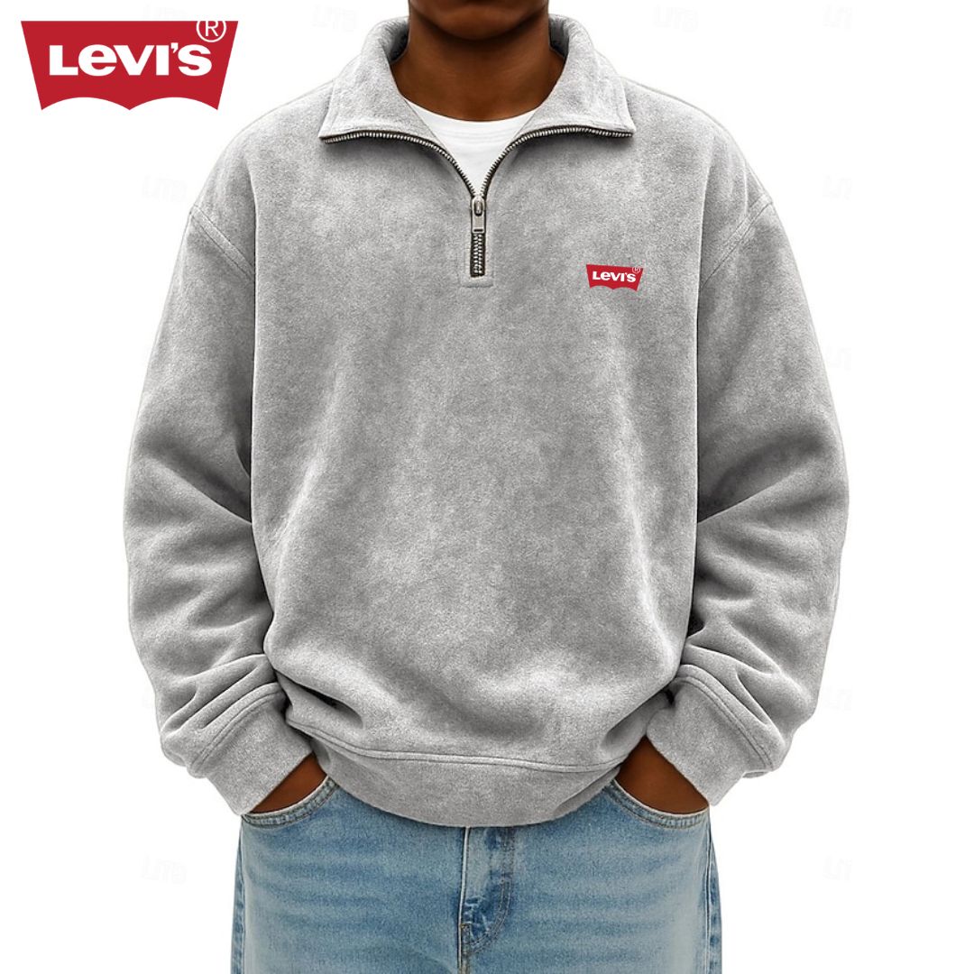 LV™ Men’s Zip Polo Pullover Sweatshirt