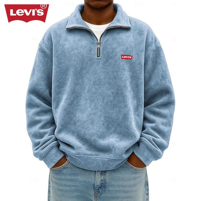 LV™ Men’s Zip Polo Pullover Sweatshirt